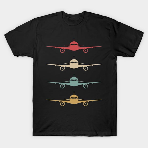 Vintage Pilot Airplane Passenger Airplane Flying T-Shirt by wbdesignz